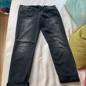 Mavi black distressed boyfriend jeans